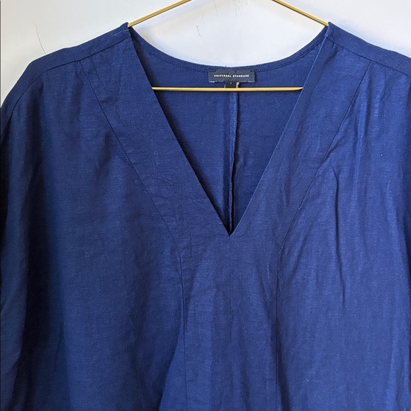 Universal Standard Cabana Caftan Dress Linen Blend Boho Lagenlook Size L (22-24) - Picture 4 of 10